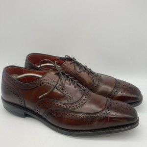 Allen Edmonds University Mens Cap Toe Brogue Oxford Dress Shoes Brown Size 12E